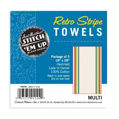 AUNT MARTHA'S VINTAGE STRIPE TOWELS