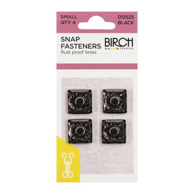 PRESS STUDS SQUARE SNAPS 15MM - 4PK