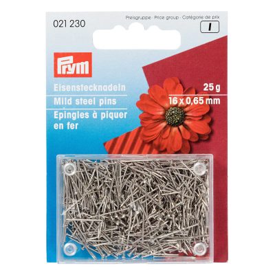 PRYM STRAIGHT PINS MILD STEEL SILVER 0.65x16 MM