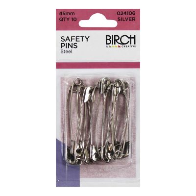 PINS SAFETY STEEL 10 SIZE 3 45MM - SILVER