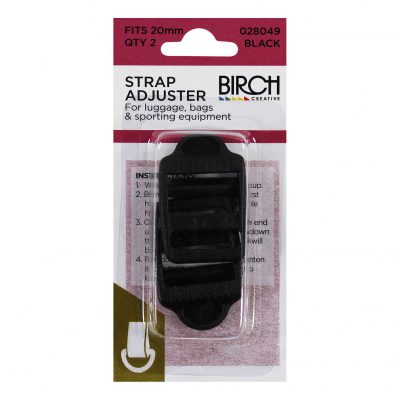 BUCKLE STRAP ADJUSTABLE 20MM - BLACK