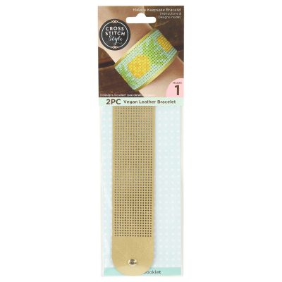 CROSS STITCH BRACELET VEGAN LEATHER
