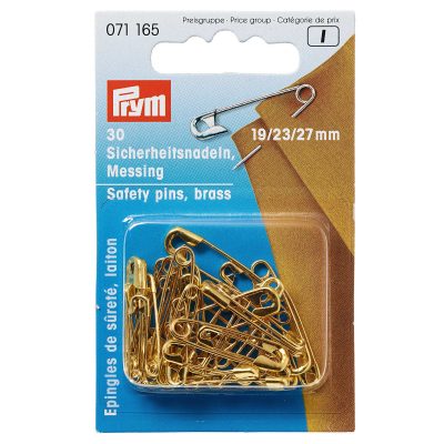 PRYM SAFETY PINS WITH COIL BRASS 105D 3/0-1 GOLD