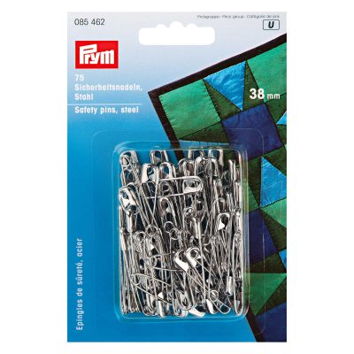 PRYM SAFETY PINS WITH COIL NO. 2 SILVER COL 38 MM