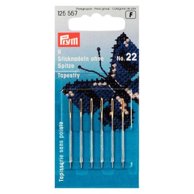 PRYM NEEDLE TAPESTRY BLUNT NO.22 GOLD EYE 0.9X40MM
