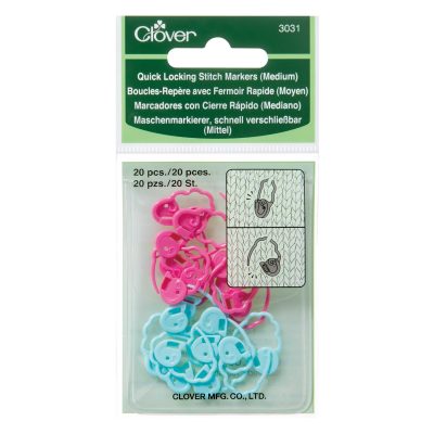 CLOVER QUICK LOCKING STICH MARKERS MEDIUM 3031
