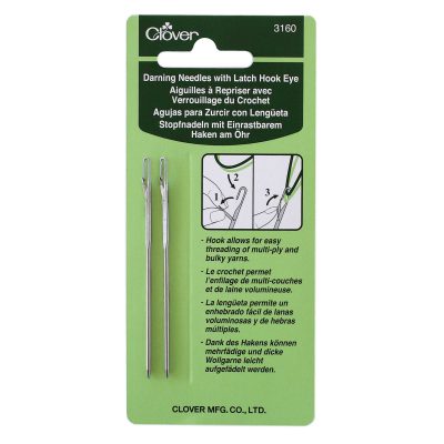 CLOVER DARNING NEEDLES LATCH HOOK EYE 3160