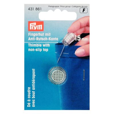 PRYM THIMBLE ZINC DIE-CAST 15.0 MM SILVER COL