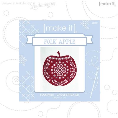 MAKEIT CROSS-STITCH FOLK APPLE 20X21CM