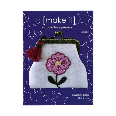 MI EMBROIDERY PURSE KIT - FLOWER 12X11CM