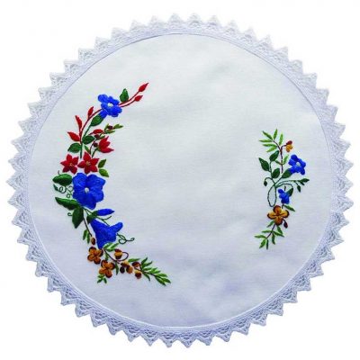 BROWN BORONIA EMBROIDERY DOILY KIT 30CM