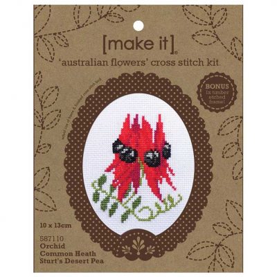 MAKEIT CROSS-STITCH TIMBER FRAME AUST FLOWERS