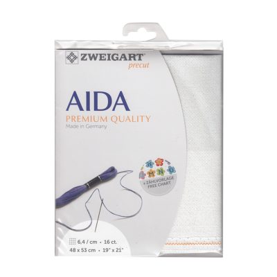 ZWEIGART PRECUT 16CT AIDA WHITE 36X48CM