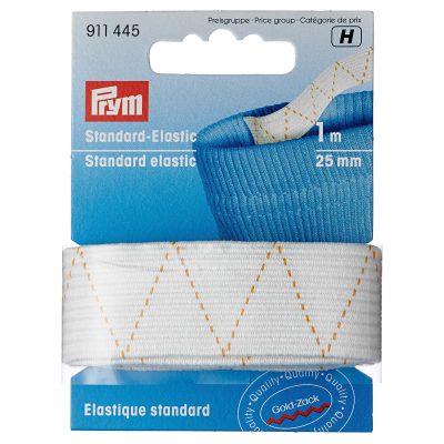 PRYM STANDARD-ELASTIC 25 MM WHITE