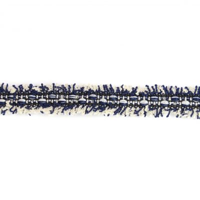 TRIM TATTERED DENIM 1.6CMx13.7M - NAVY BLUE