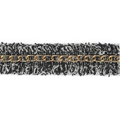 TRIM TATTERED DENIM AND GOLD CHAIN 2.5CMx13.7M .