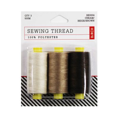 3 ON THREAD - CREAM/BEIGE/BROWN