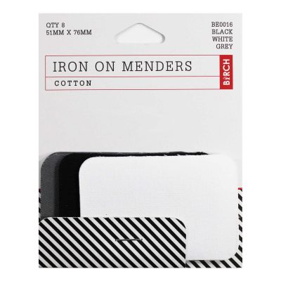 8 ON IRON ON MEND - WHT/BLK/GRY