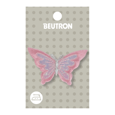 MOTIF IRON-ON BUTTERFLY PINK 3PK