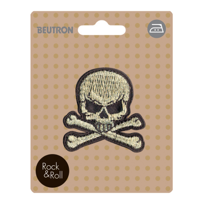 MOTIF IRON-ON SKULL 3PK