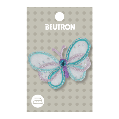 MOTIF IRON-ON BUTTERFLY SPARKLY 3PK