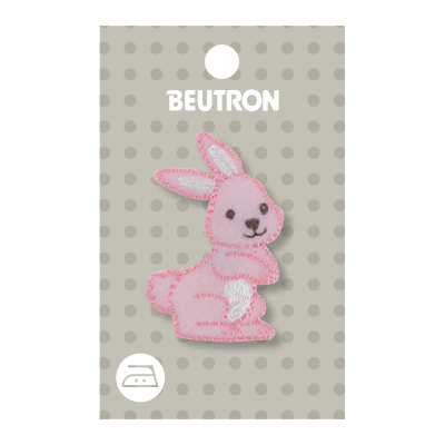MOTIF IRON-ON BUNNY PINK 3PK