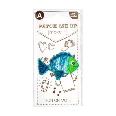 MOTIF IRON-ON FISH BLUE 3PK