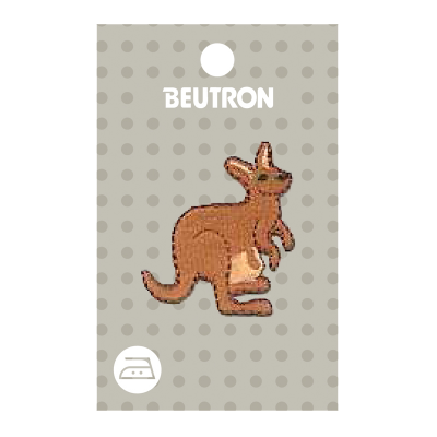 MOTIF IRON-ON KANGAROO BROWN 3PK