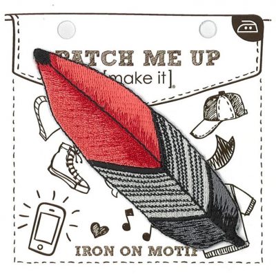 MOTIF IRON-ON FEATHER ORANGE 3PK