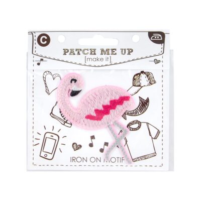 MOTIF IRON-ON FLAMINGO 3PK