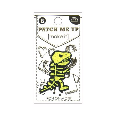 MOTIF IRON-ON  YELLOW DINO 4X2CM/3PK