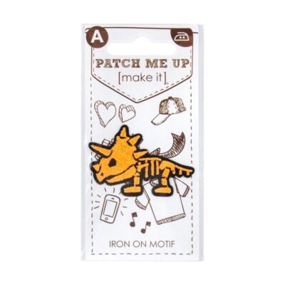 MOTIF IRON-ON ORANGE DINO 3PK