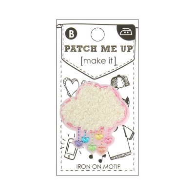 MOTIF IRON-ON  CLOUD WITH HEARTS 4.1X4.6CM/3PK