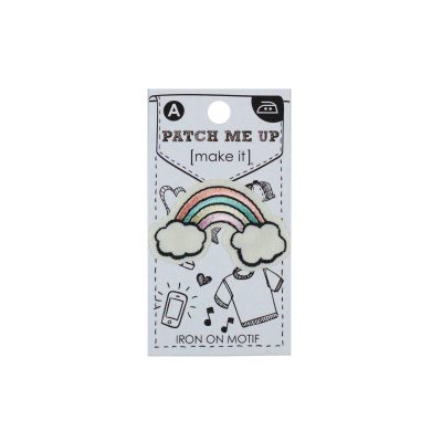 MI IRON ON MOTIF - RAINBOW CLOUDS 5.1X3.3CM/3PK