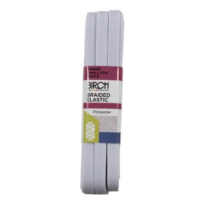 ELASTIC BRAIDED HANK 8MM X 10MTS-WHITE