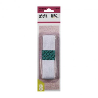 ELASTIC WOVEN HANKS 25MMx1MT - WHITE