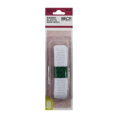 ELASTIC RIBBED NON ROLL 20MMx1MT - WHITE