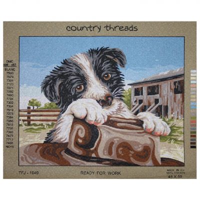 READY FOR WORK TAPESTRY 45X36CM