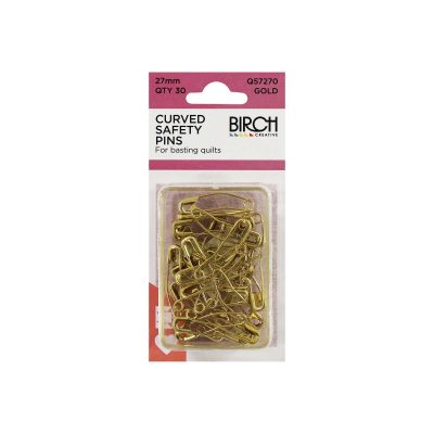 PINS SAFETY STEEL CURVED BRASS 27MM Q57270