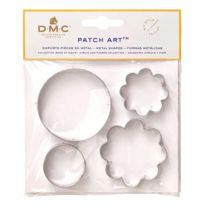 CIRCLES AND & FLOWERS METAL SHAPES X4