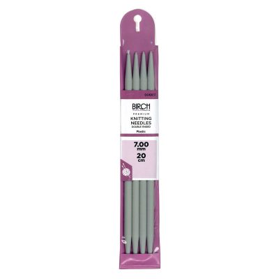 BIRCH KNITTING NEEDLE SET/4 GREY 20CM - 7.00MM
