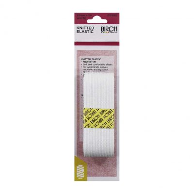 ELASTIC KNITTED HANK 32MMx2MT - WHITE