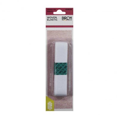 ELASTIC WOVEN HANKS 20MMx1MT - WHITE