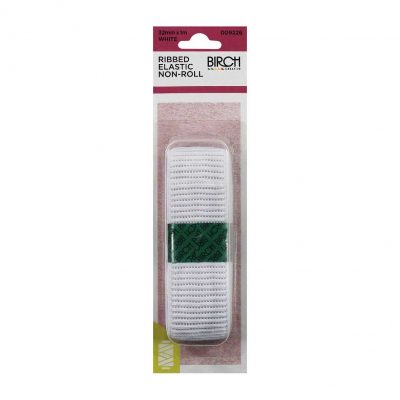 ELASTIC RIBBED NON ROLL 32MMx1MT - WHITE