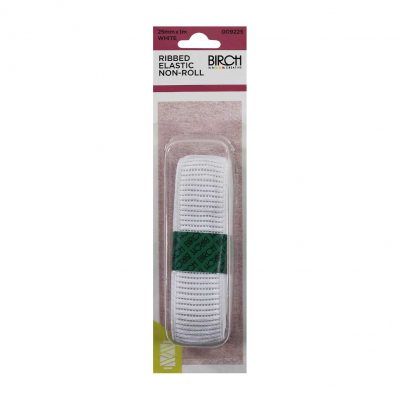 ELASTIC RIBBED NON ROLL 25MMx1MT - WHITE
