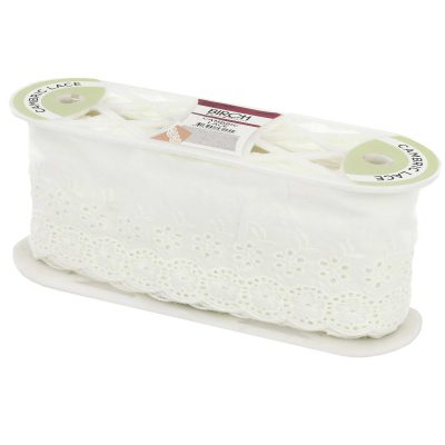 LACE CAMBRIC 100MM X 13.7MT - WHITE