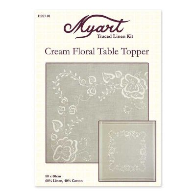 CREAM FLORAL TOPPER 80X80