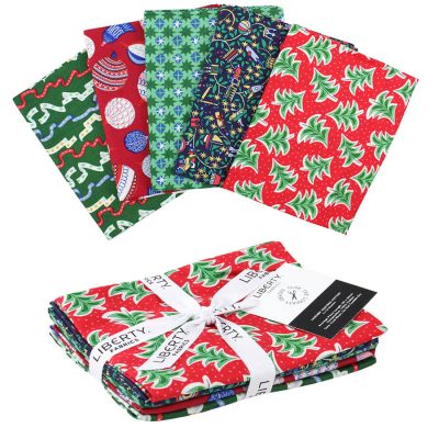 LIBERTY MERRY & BRIGHT FQ BUNDLE - 5PC 55X45CM