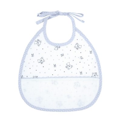DMC WHITE COTTON  KOALA BIB 3MNTHS-14CT 22X25CM