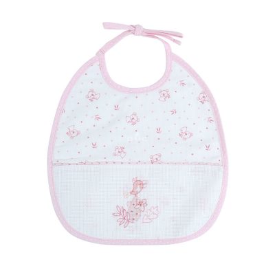 DMC WHITE COTTON KOALA BIB 6MNTHS-14CT 22X30CM